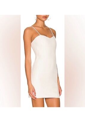Alice & Olivia White Spaghetti-Strap Bodycon Dress